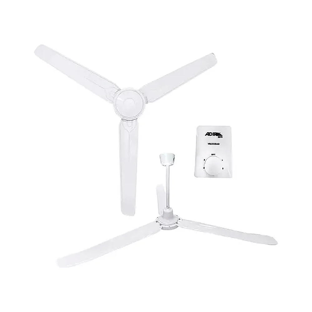 Ventilador adir de techo con 5 velocidades y 3 aspas de acero esmaltado con control de pared / 2070