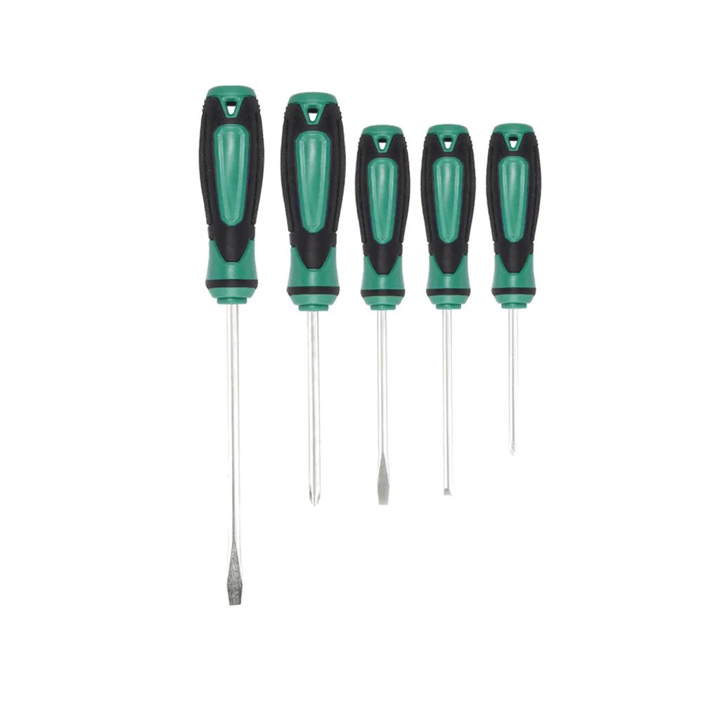 Paquete con 5 desarmadores lion tools con mango de plástico de punta plana y cruz / 2108 / lion tools