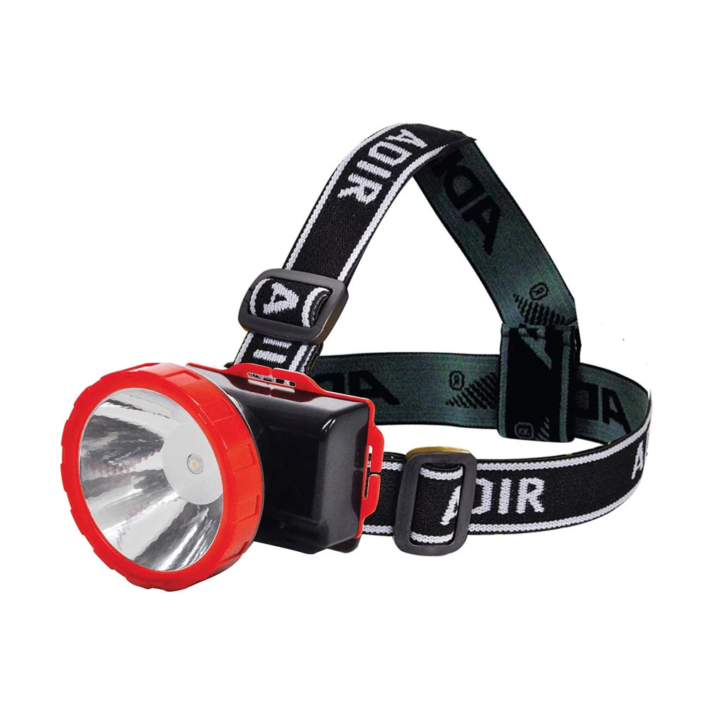 Lámpara linterna recargable tipo minero con 2 niveles de luz + banda ajustable para la cabeza / adir lighting