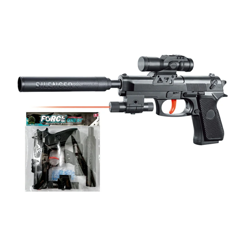 Pistola manual force great color negra con bolitas de hidrogel y accesorios / 2231-2