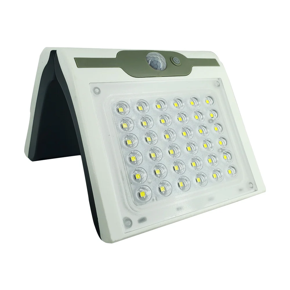 Lámpara led luminario con sensor de moviemiento, 3 intensidades de luz y panel solar / adir premium