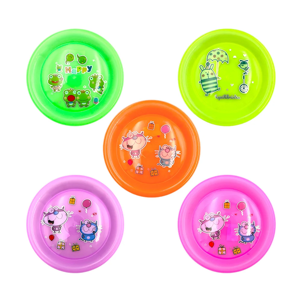 Plato infantil traslúcido con estampado de personajes animados, variedad de colores / cosmo plastik