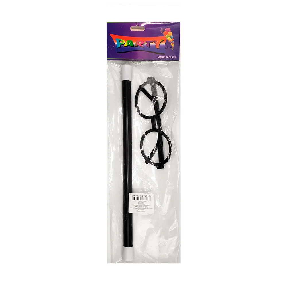 Kit de varita y lentes de plástico para disfraz de mago / party / pt11182