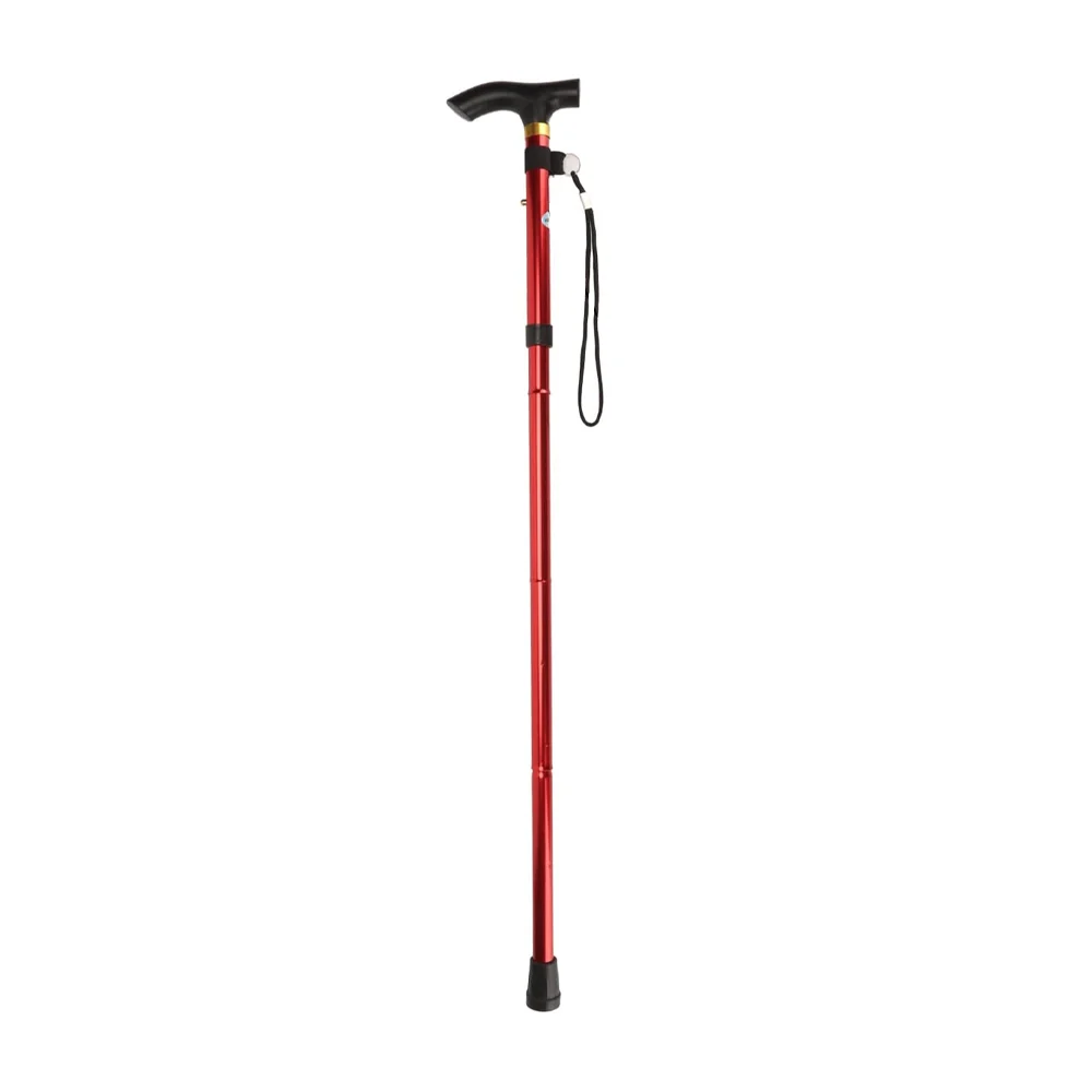 Bastón ortopédico plegable de aluminio con detalle en dorado, variedad de colores / adjustable metal folding cane / 23-gz-007 / 23-gz-009