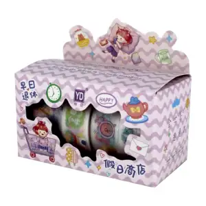 Paquete con 5 mini cintas decorativas con diseño animado, variedad de…