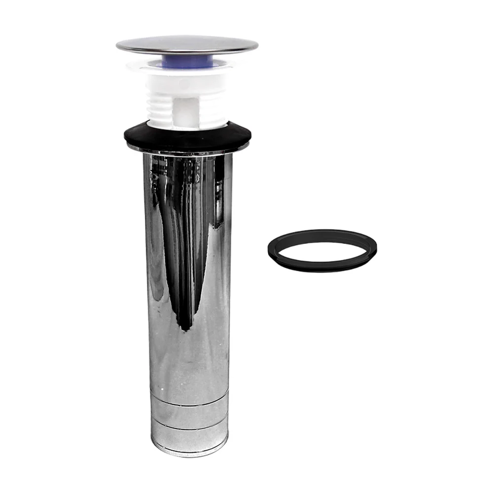 Tubo contra pared para lavabo de 1 1/2 pulgadas metálico con push button / 2361