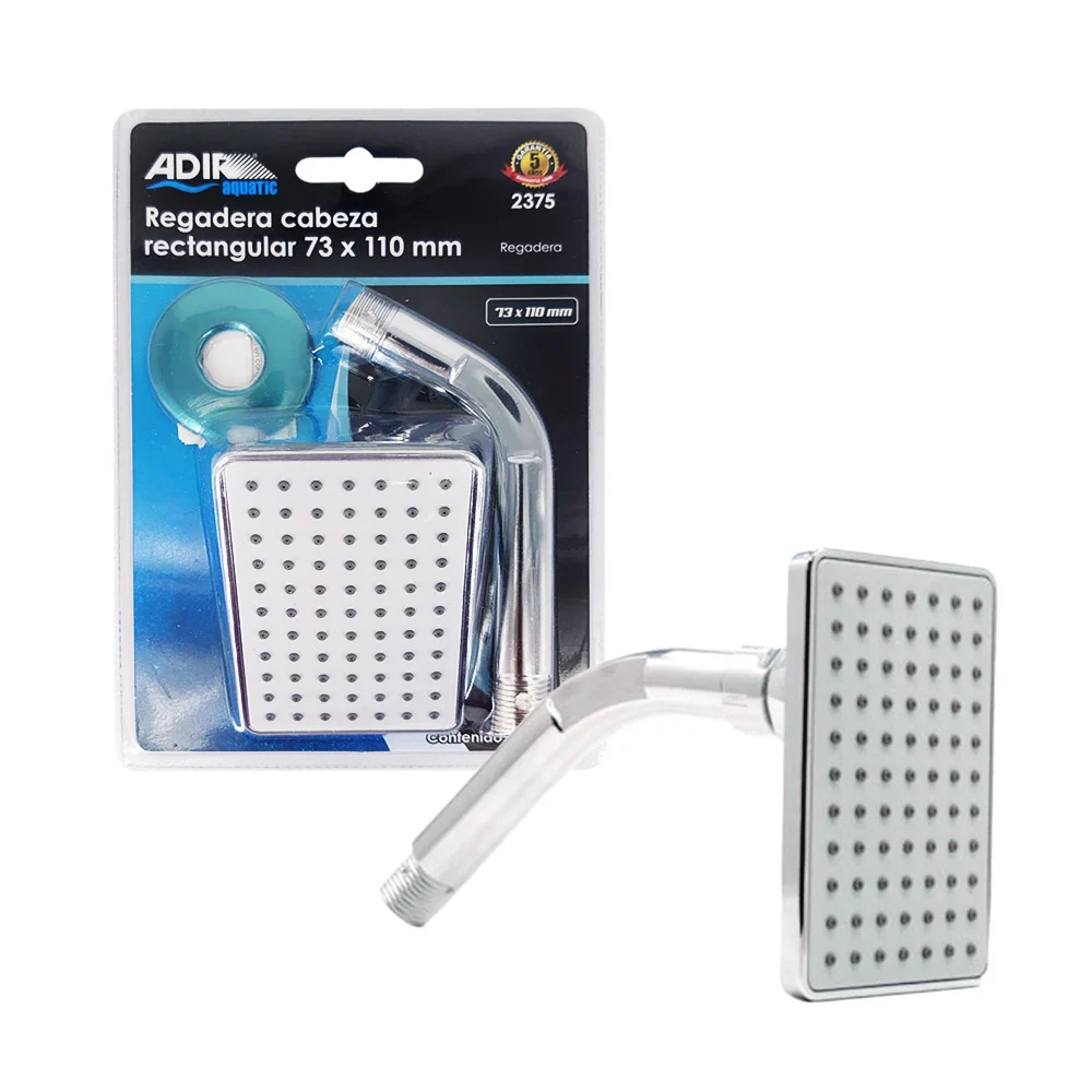 Cabezal rectangular metálica de ducha regadera, 73x110mm / adir aquatic / 2375