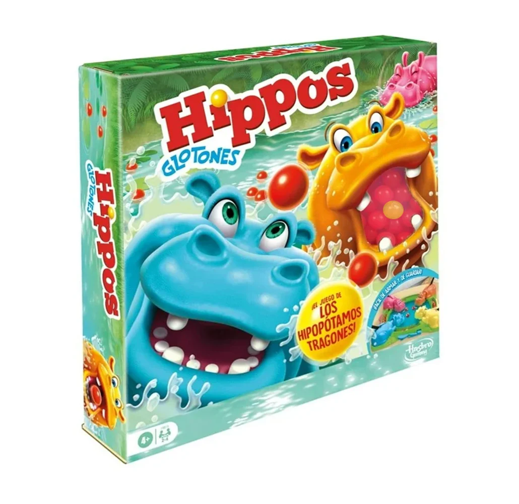 Juego de mesa, hippos glotones con 20 canicas / 33271d