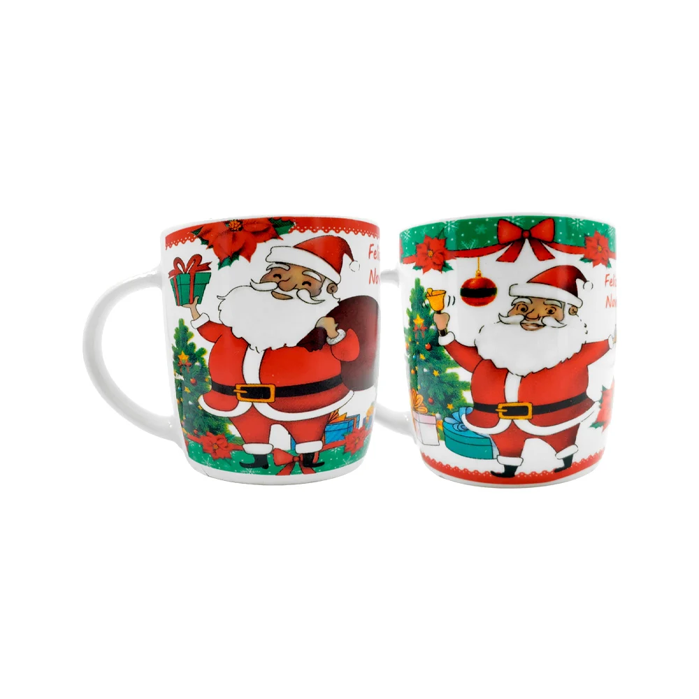 1pza Taza de cerámica con estampado navideño de santa claus, feliz navidad, variedad de modelos / 24d6724508