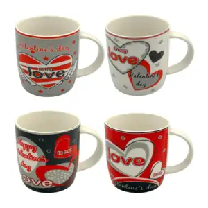 1pza Taza de cerámica con temática de san valentín + estampado de cor…
