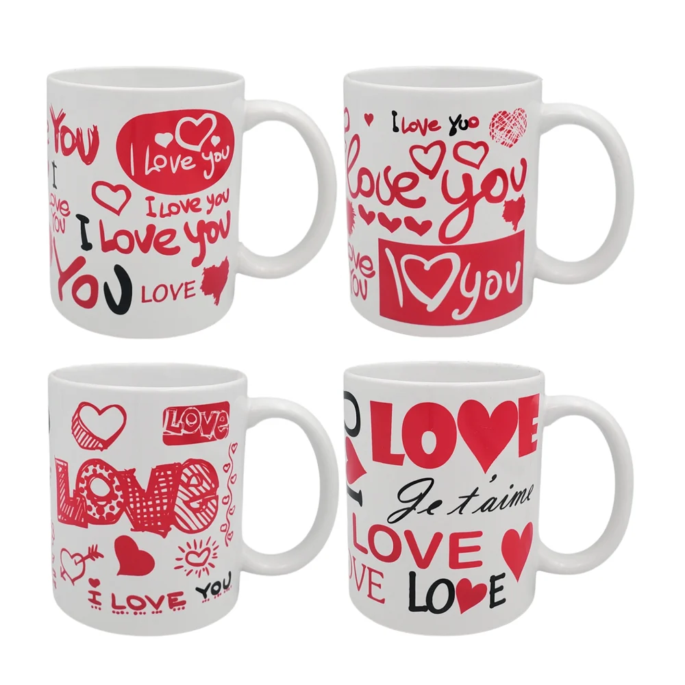 1pza Taza de cerámica con temática de san valentín + estampado de frases i love you, variedad de modelos / 24qr515