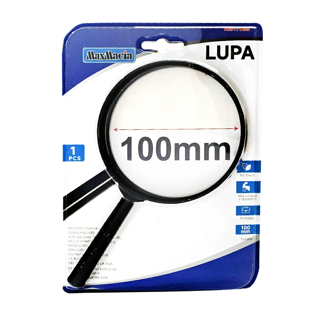 1pza lupa de mano grande con aumento de tamaño de 100mm / 11265