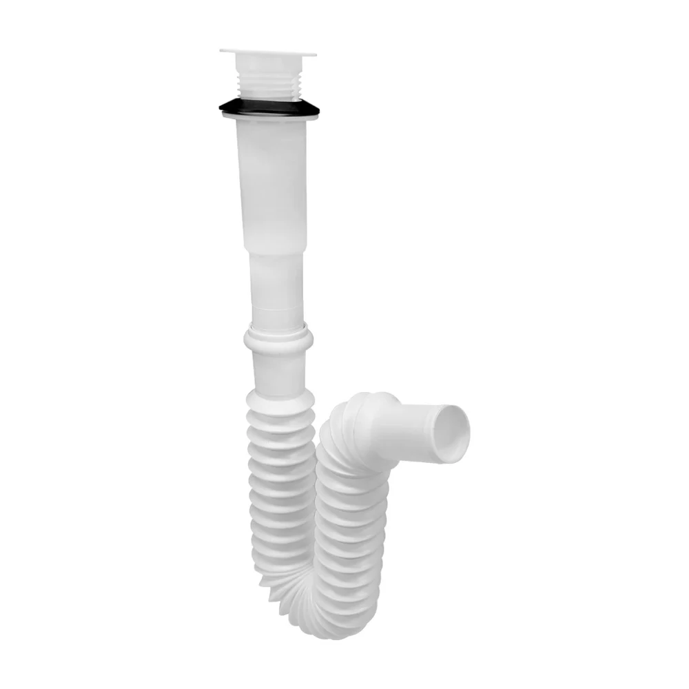 Céspol compacto para lavabo con cubierta de acero inoxidable, extensión de 55cm / fleximatic / 2929