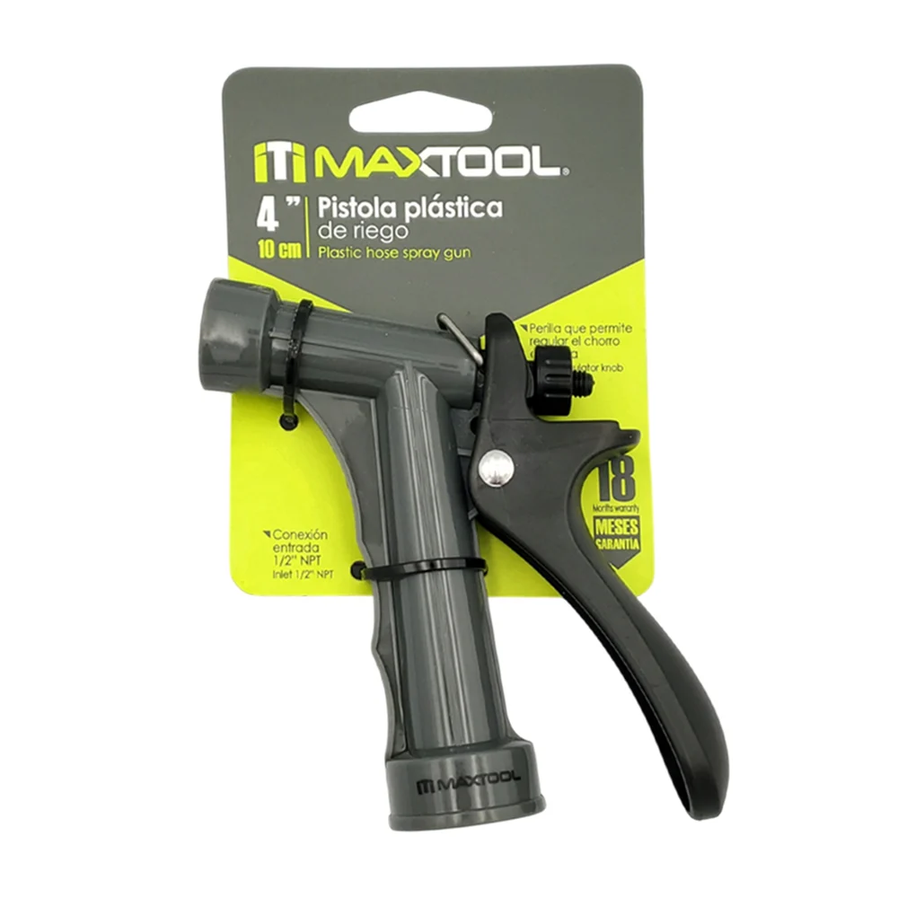 Pistola para riego plástica de 1/2" con boquilla reguladora / pistola maxtool