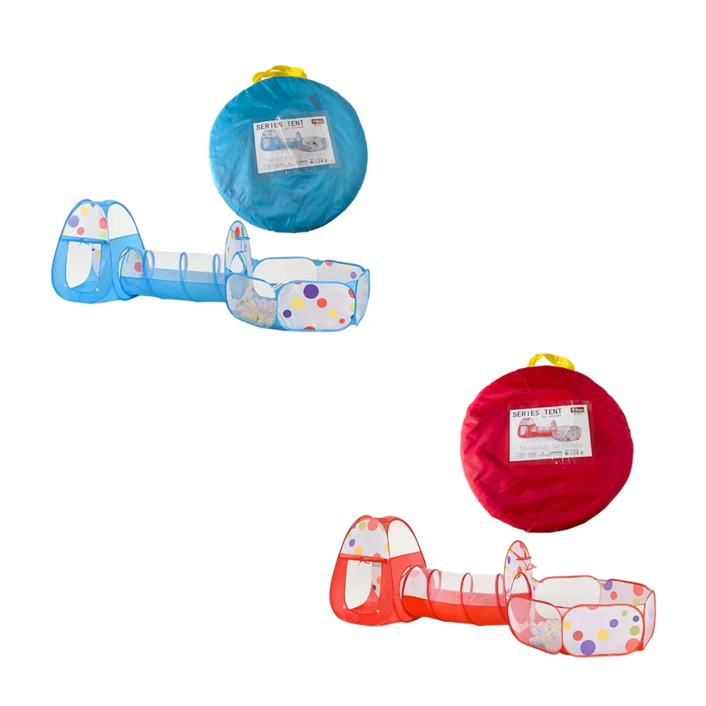 Juego infantil 3 en 1 con casa de campaña, túnel y alberca de pelotas / series tent / yiksu / 3010