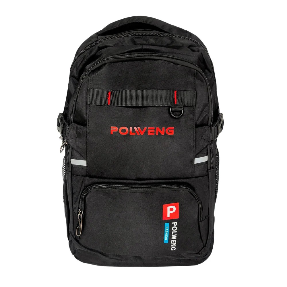 Mochila con 3 compartimentos, broches ajustables y líneas reflectantes