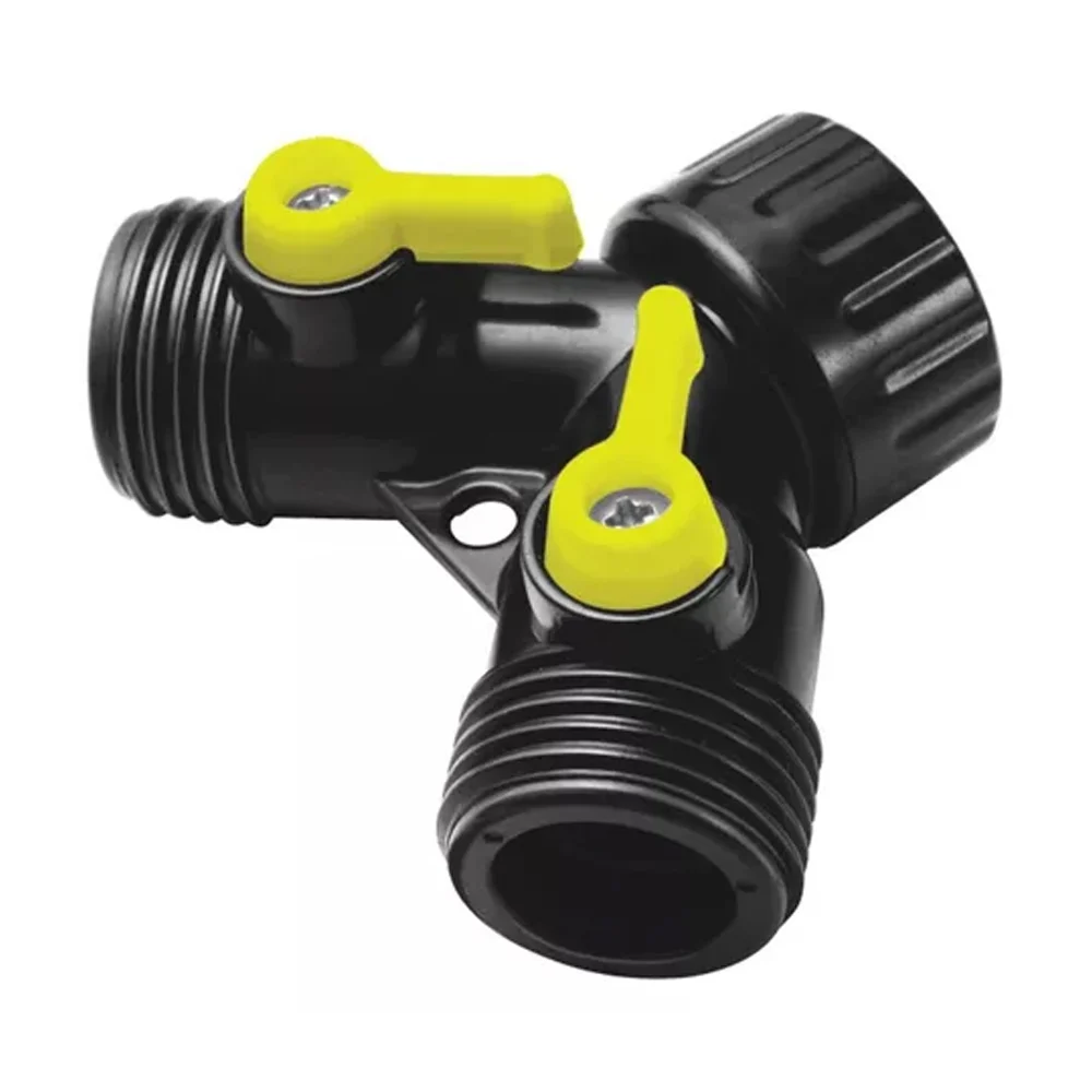 Adaptador maxtool de plástico en forma de "y" para conector 2 mangueras de 3/4 pulgadas npt y con válvulas de cierre independientes / 302301