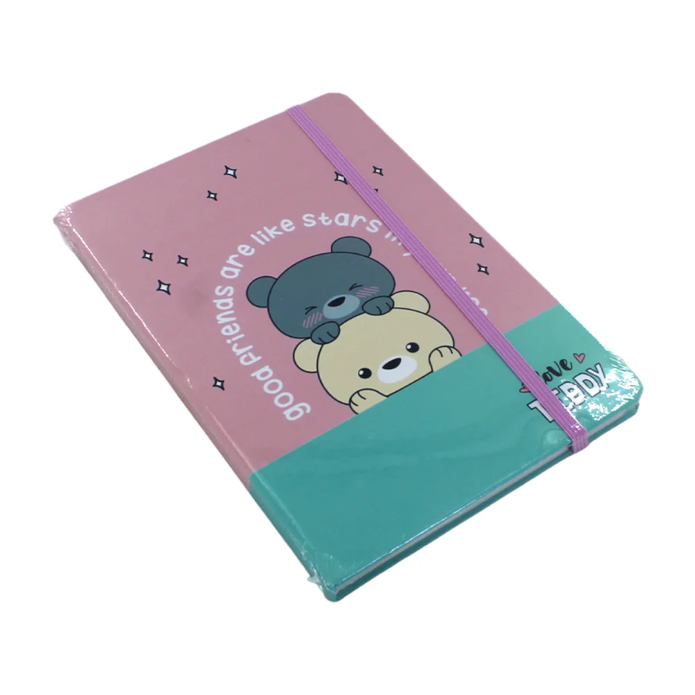 Cuaderno libreta de pasta dura con resorte + diseño de ositos, variedad de modelos / 303-4