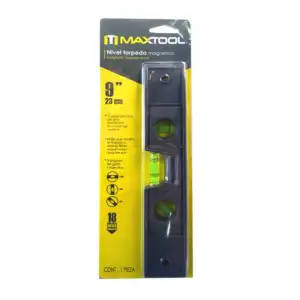 Nivelador torpedo magnético maxtool de 9 pulgadas - 23cm con 3 ángulo…
