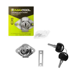 Cerradura maxtool de cromo brillante para mueble con accesorios y jue…