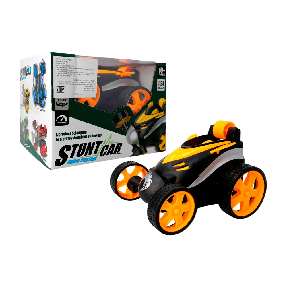 Carro acrobatico a control remoto con 5 llantas y pila recargable, variedad de colores / stunt car radio control