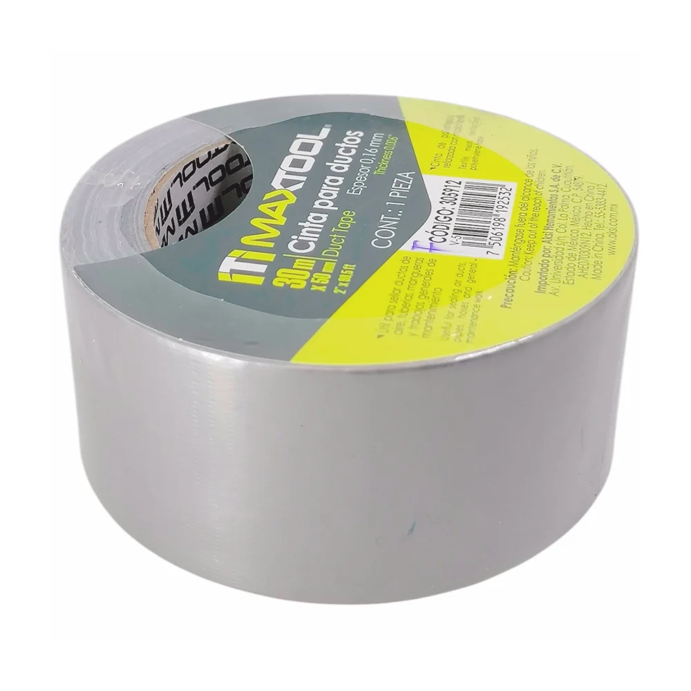 Cinta gris maxtool de polietileno reforzada con malla textil para ductos, 30m / 305912
