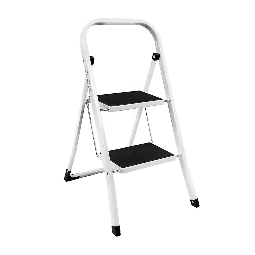 Escalera tubular de 2 escalones antiderrapantes