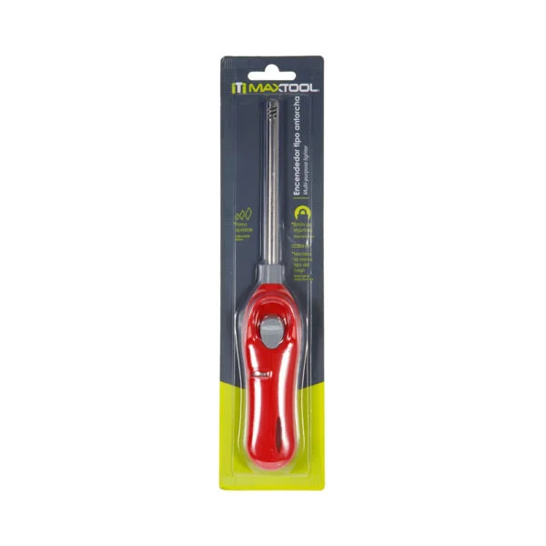 Encendedor tipo antorcha rellenable con botón de seguridad y flama ajustable / maxtool / 310301