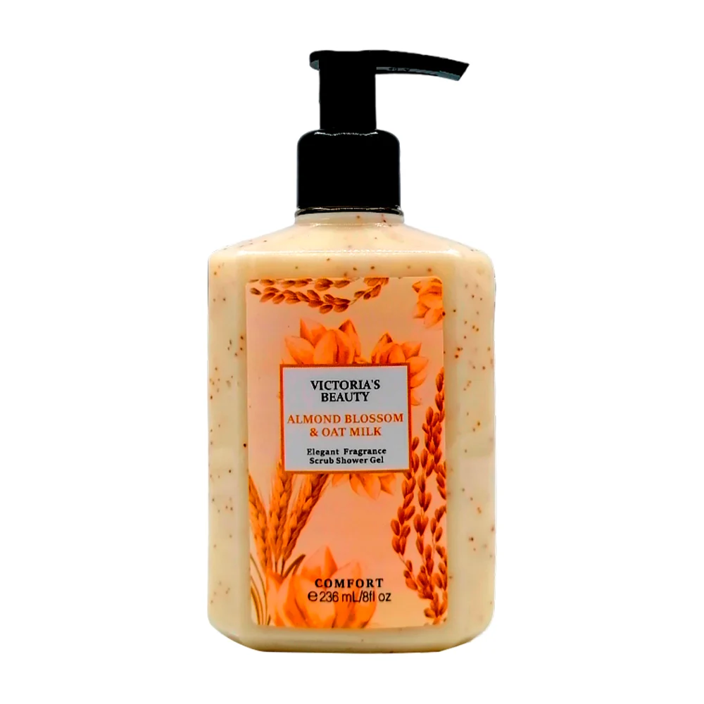 Gel exfoliante corporal con fragancia de almendra y leche de avena, 236ml / almond blossom & oat milk / victorias beauty / 3228#