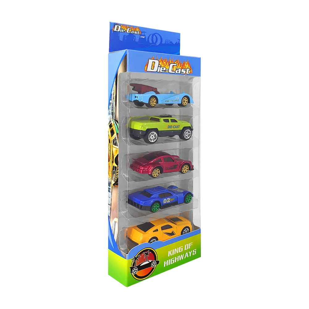 Paquete con 5 carros camionetas con diseño de carreras, variedad de modelos / king of higways