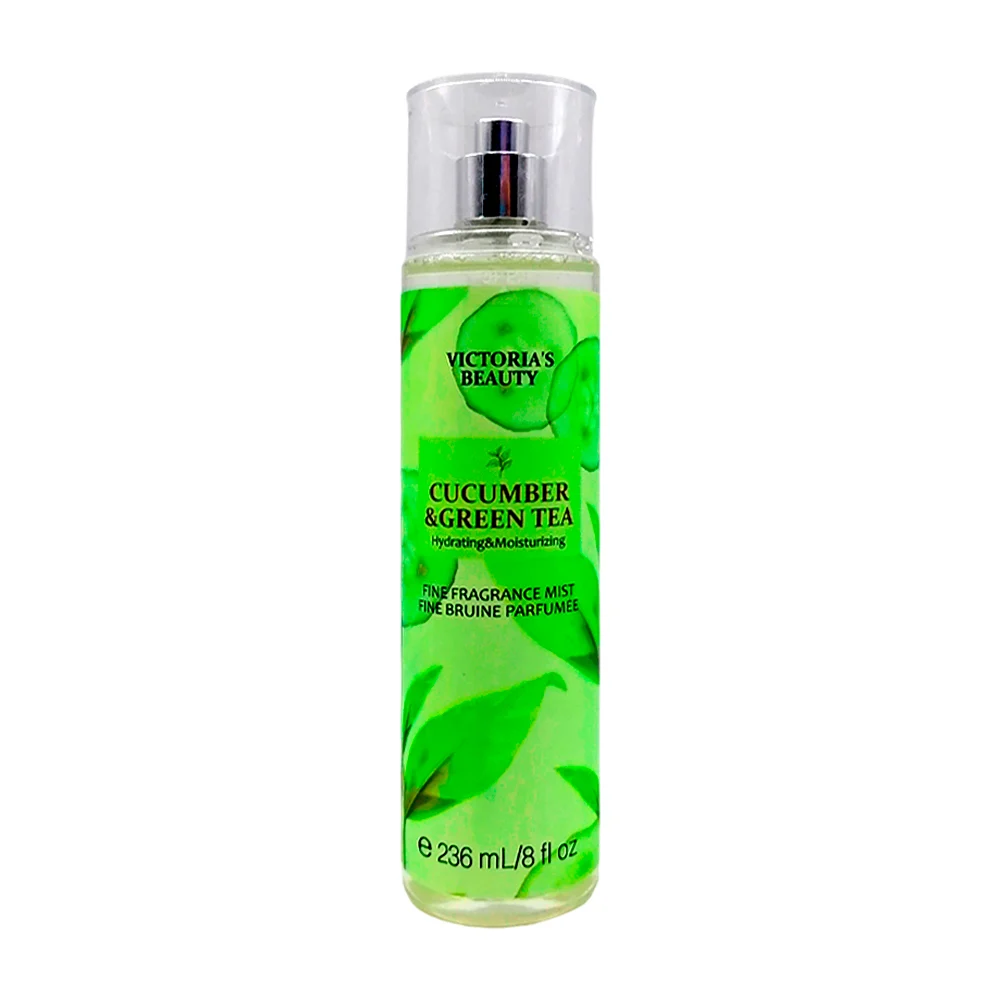 Perfume de pepino y té verde en spray con fragancia para dama, 236ml / cucumber & green tea / victorias beauty / 3241#