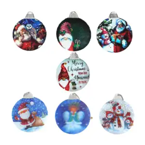 1pza Adorno navideño tipo esfera plana para árbol de navidad con luz …