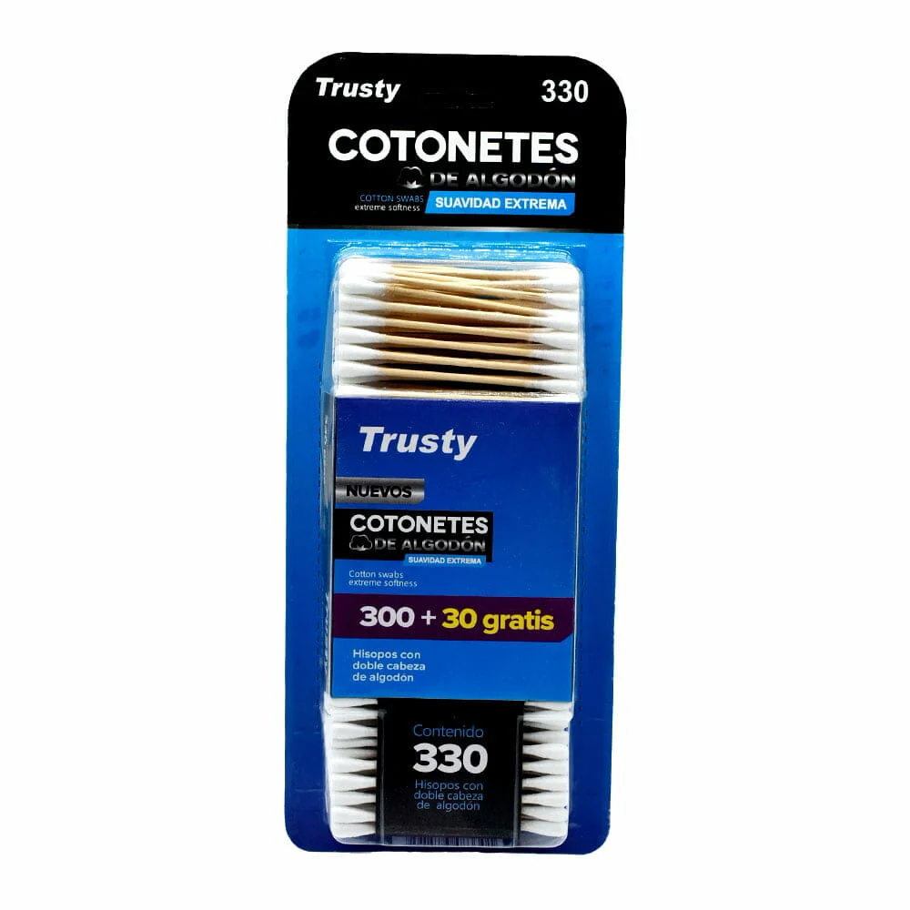 Caja de 330 cotonetes de madera / 630