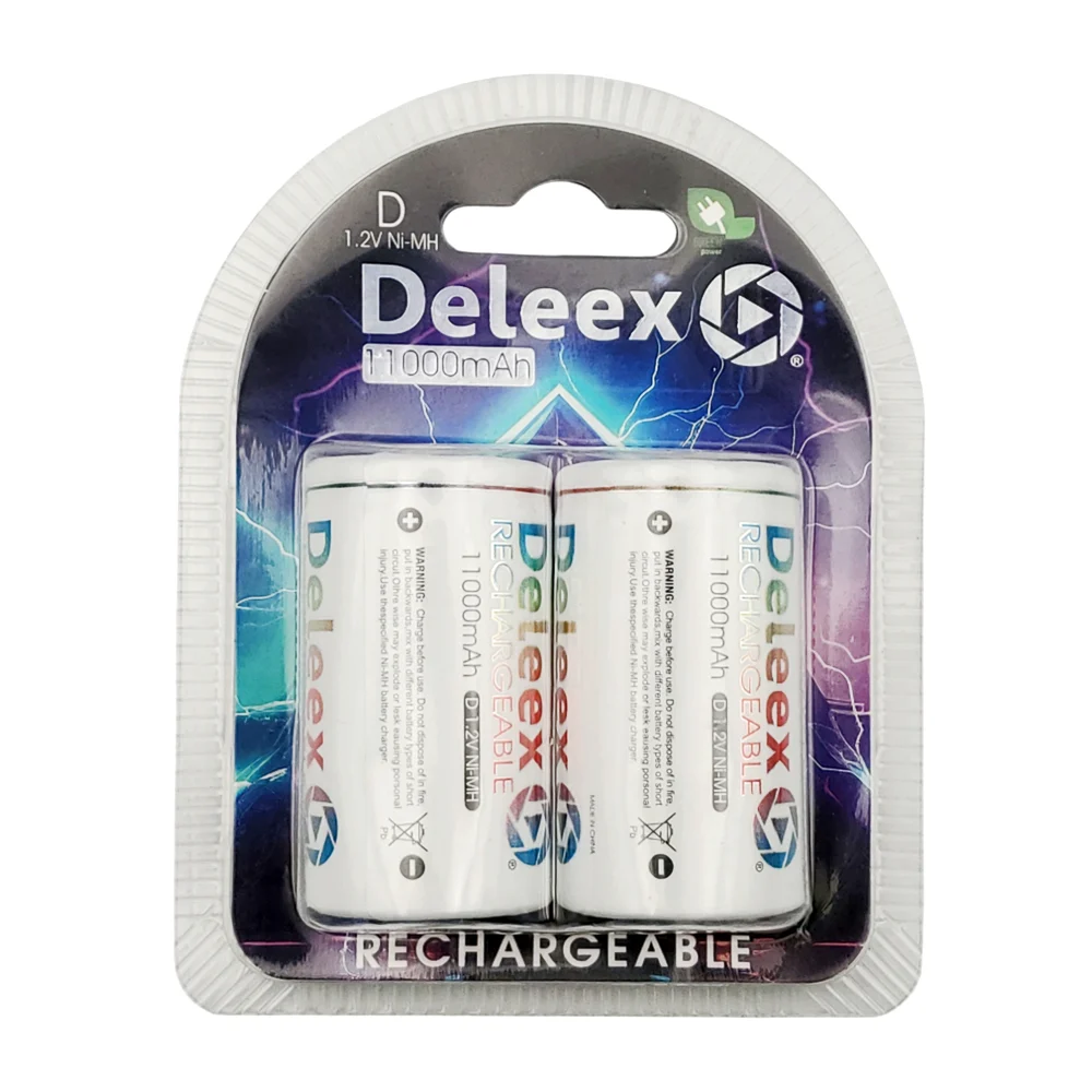 2 pilas D recargables de 11000mah / deleex / ep31338 / bateria recargable
