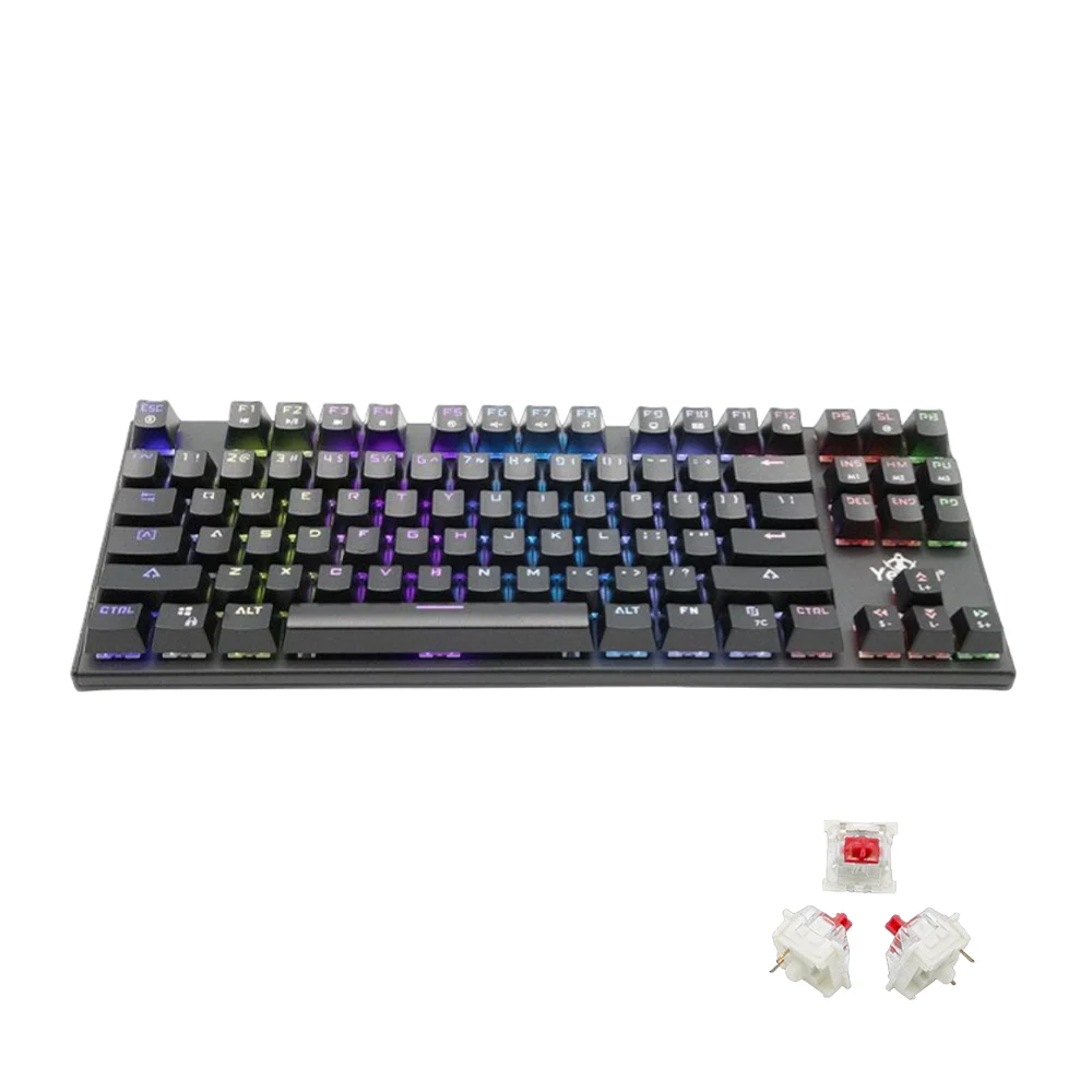 Teclado gamer alámbrico con luces rgb, diseño ergonómico y switches mecánicos / spark series 2000 / yat1806