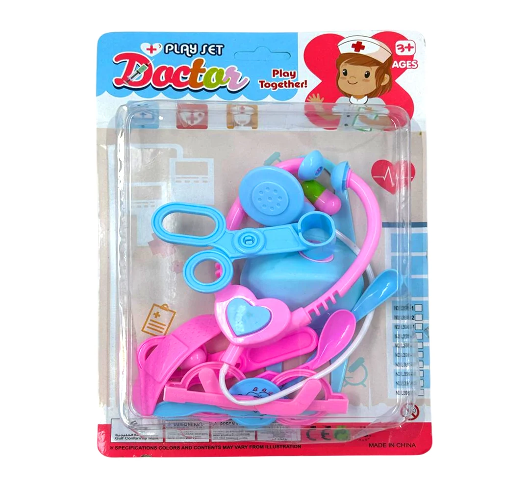 Juego de doctor con 10 accesorios, variedad de colores / play set doctor / 398-4 semi