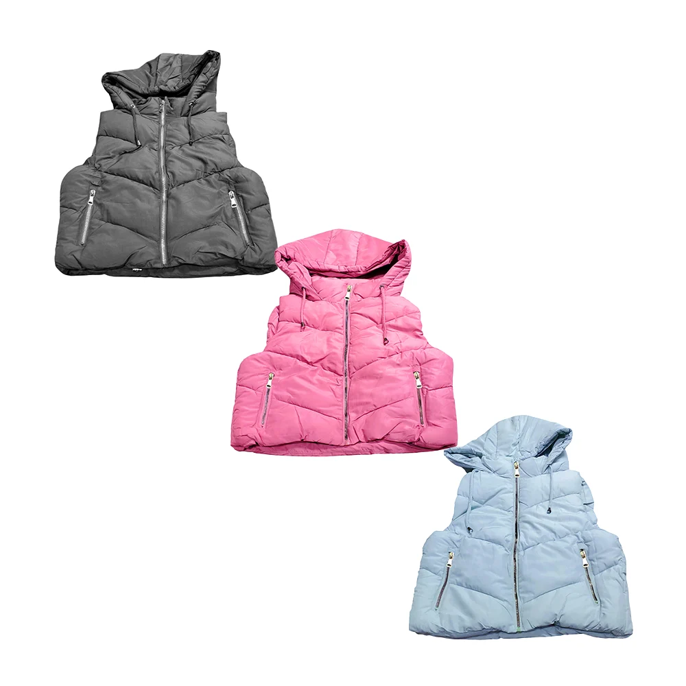 Chaleco acolchonado jaqueline fairy vest de cierre con gorro ajustable de cintas y ajustable por la parte inferior, variedad de colores y tallas / 3ja6787