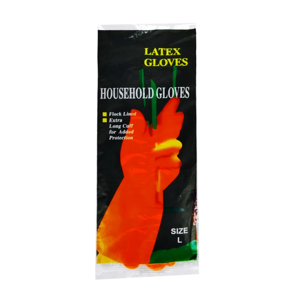 Guantes de látex naranjas para lavar trastes / household gloves / 1040028290051