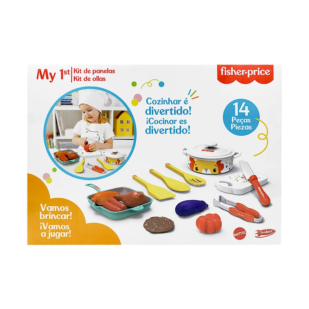 Juguete set de cocina con ollas y accesorios para preparar comida / fisher-price / 4005