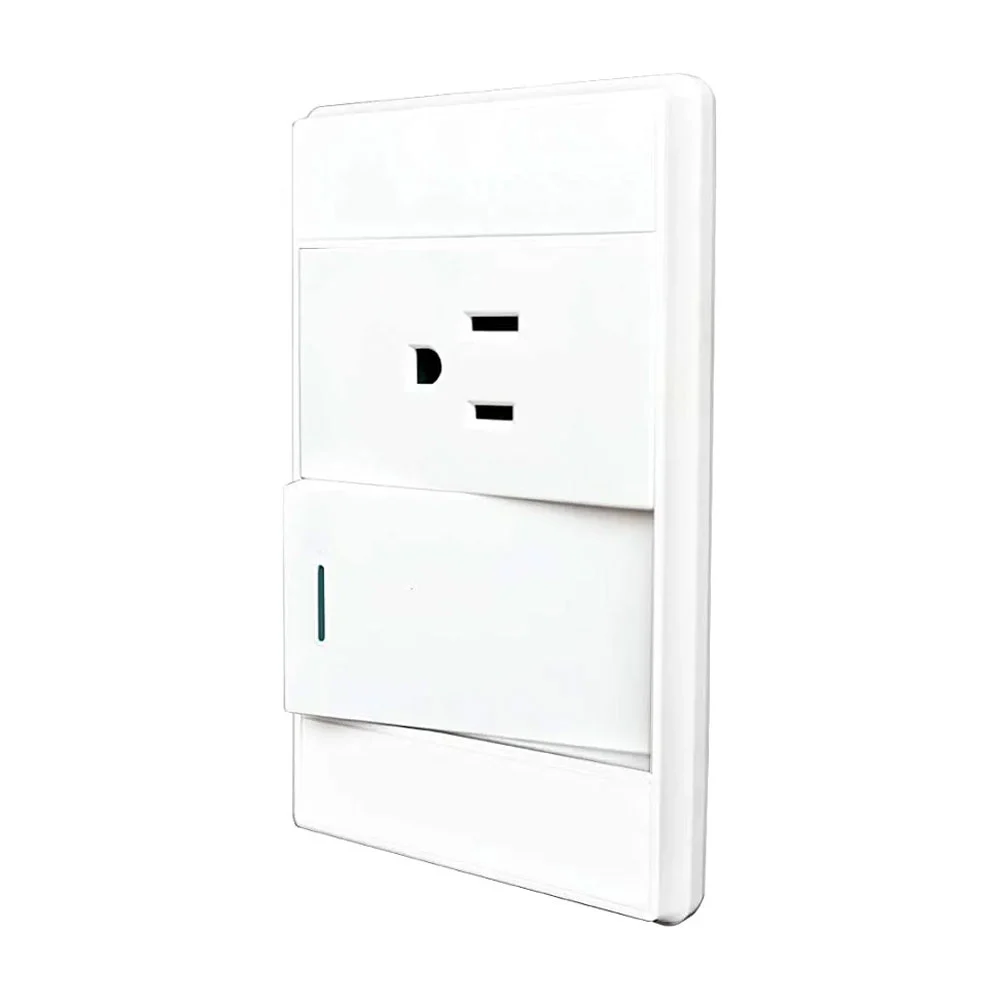 Placa de pared, con interruptor apagador sencillo y contacto tomacorriente / línea venecia / adir