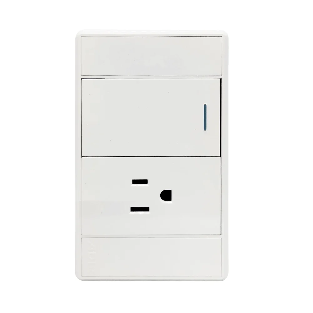 Placa de pared, con apagador de escalera y contacto / línea venecia / adir / 4010