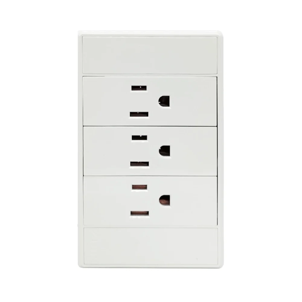 Placa de pared, con 3 contactos aterrizados / línea venecia / adir / 4013