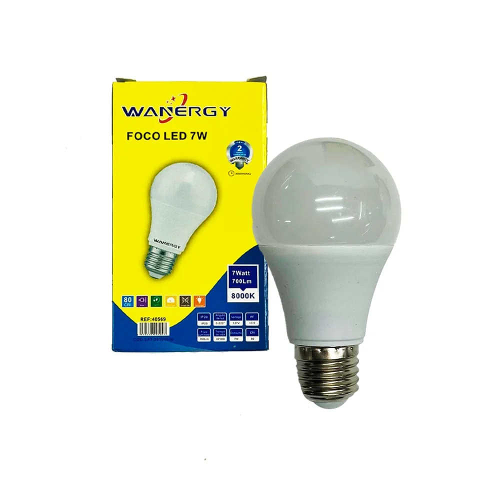 Foco bombilla led wanergy de luz blanca con consumo de 7 watts / 405697
