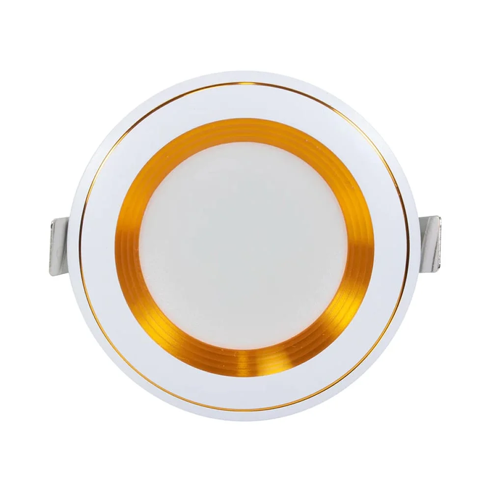 Empotrado led tipo plafón redondo en color blanco dorado de 3 temperaturas con consumo de 5 watts / 406694