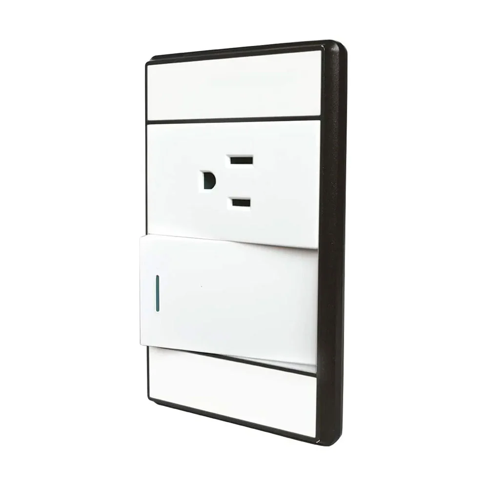 Placa con interruptor apagador sencillo y conector línea venecia para pared / adir lighting