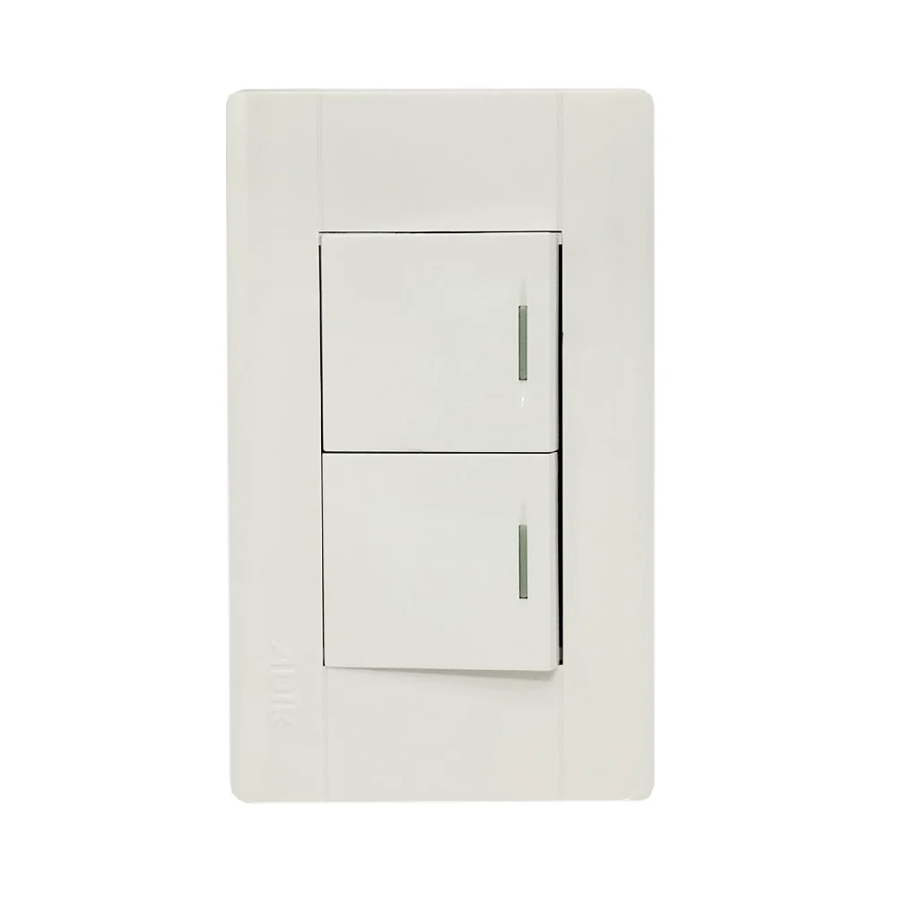 Placa de pared, con 2 interruptores apagadores de escalera / línea toscana / adir