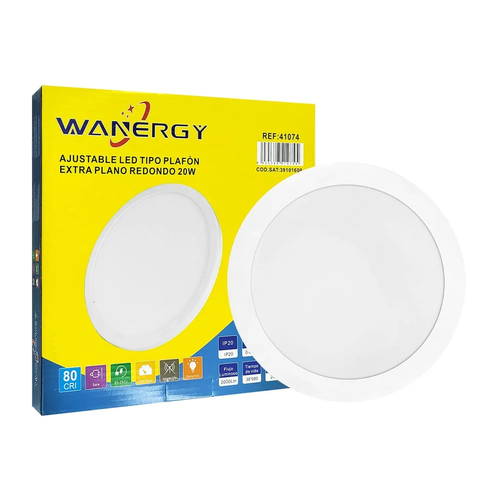 Lámpara led tipo plafón ajustable redondo extra plano con consumo de 20 watts / 410745