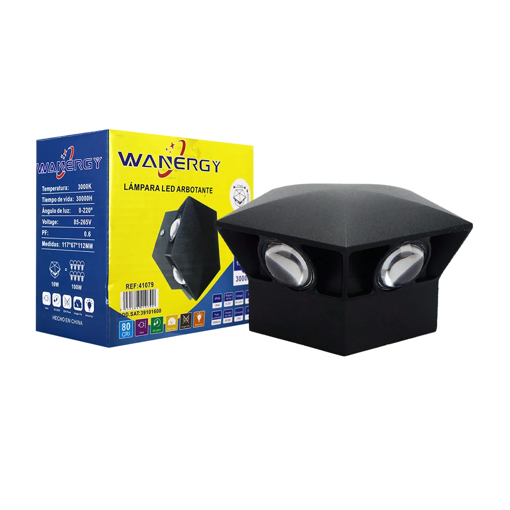 Lámpara led arbotante wanergy en forma de pentágono con consumo de 10 watts / 410790