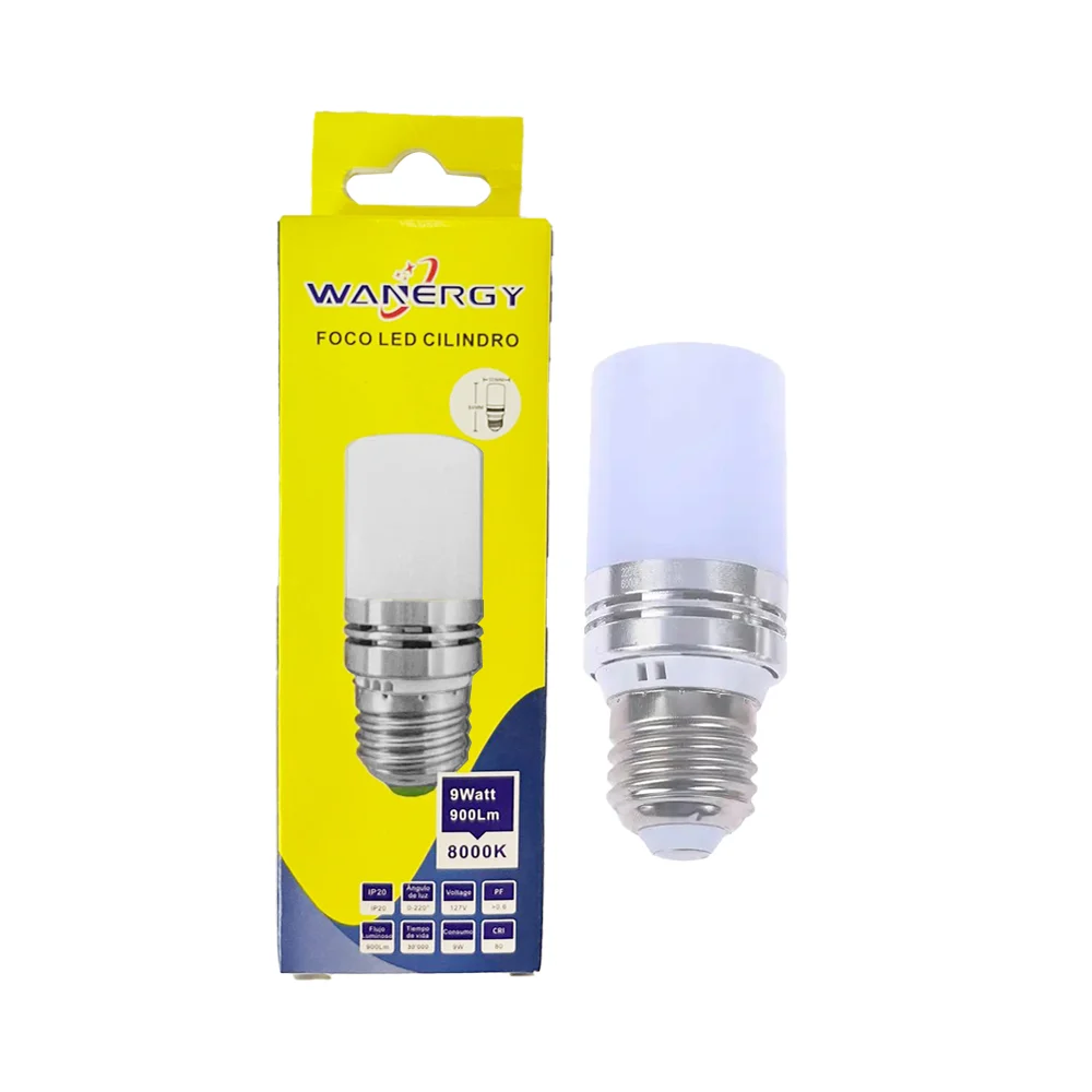 Foco bombilla led wanergy en forma cilíndrica con consumo de 9 watts / 41107