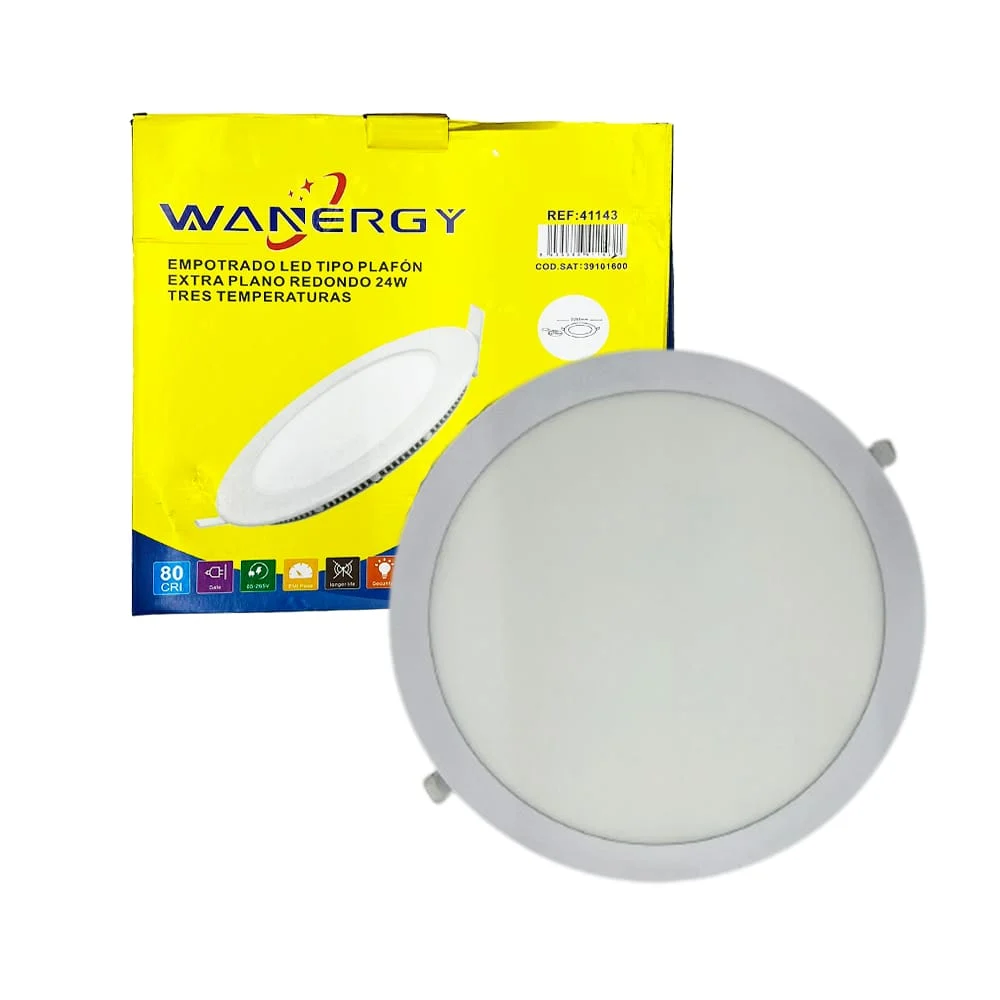 Empotrado led tipo plafón redondo extra plano con consumo de 24 watts / 411438